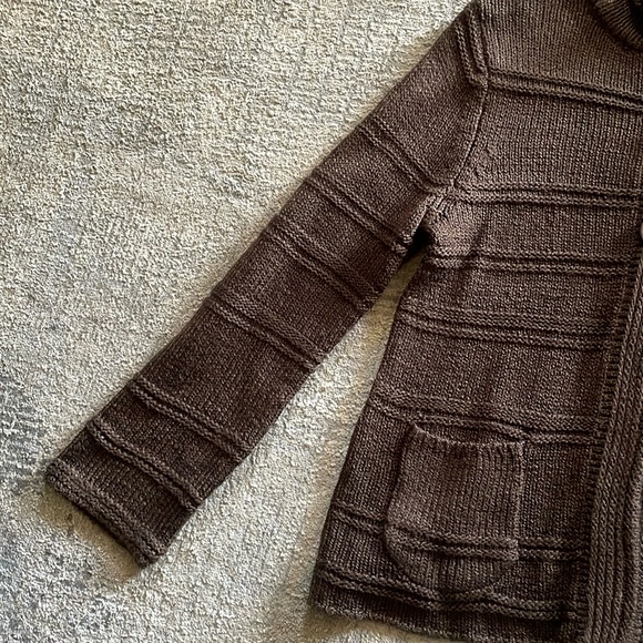 Ladies LH Sport brown medium weight sweater/ cardigan w/3 button snap closure L - Picture 5 of 10